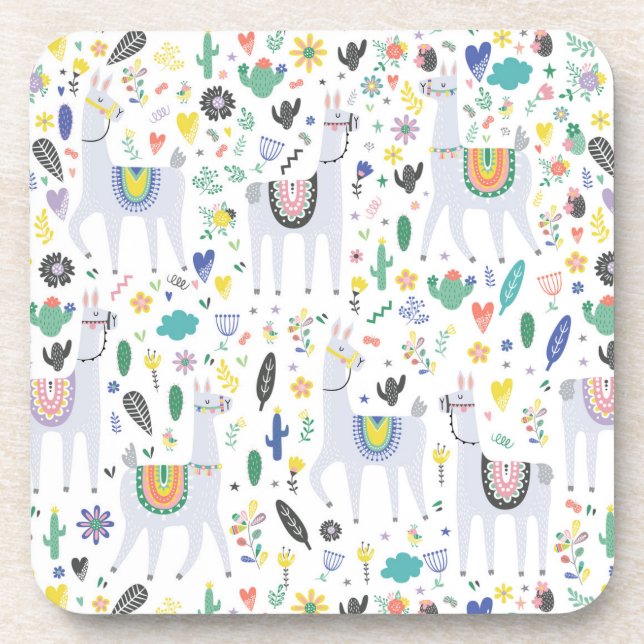 Posavasos Modelo de la alpaca del Doodle (Frente)