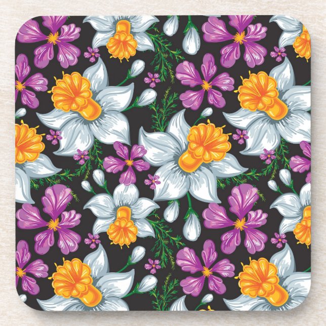 Posavasos Modelo de la elegancia con las flores 2 del (Frente)