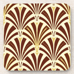 Posavasos Modelo de la fan del art déco - chocolate en la