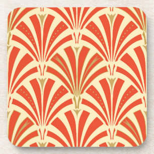 Posavasos Modelo de la fan del art déco - mandarina