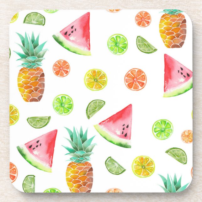 Posavasos Modelo de la fruta escarchada de la acuarela (Frente)