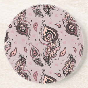 Posavasos Modelo de la pluma del pavo real