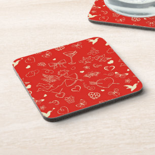 Posavasos Modelo de la tarjeta del día de San Valentín