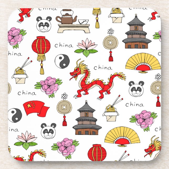 Posavasos Modelo de los símbolos de China (Frente)