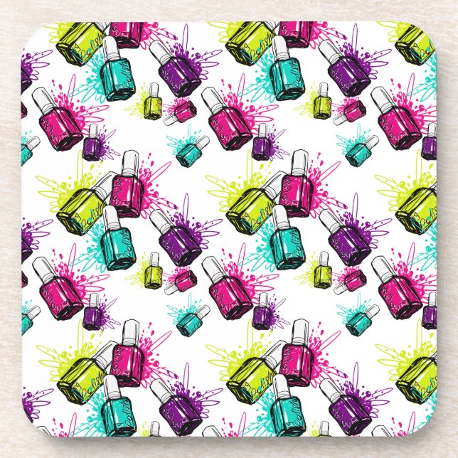 Posavasos Modelo de neón del esmalte de uñas (Frente)