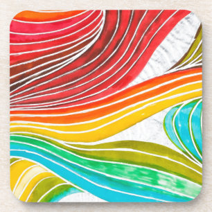 Posavasos Modelo de onda dibujado por las pinturas de la