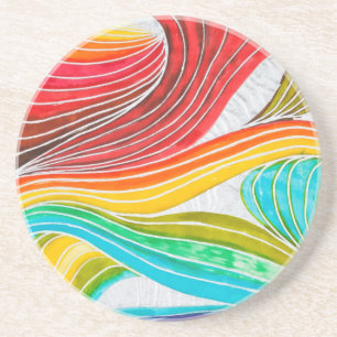 Posavasos Modelo de onda dibujado por las pinturas de la