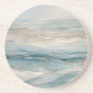 Posavasos Modelo De Onda Verde azulado De Crema Azul Beige A