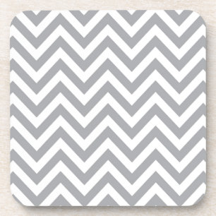 Posavasos Modelo de zigzag gris y blanco de Chevron