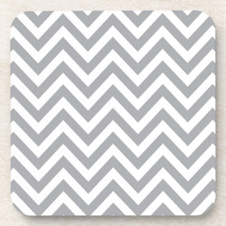 Posavasos Modelo de zigzag gris y blanco de Chevron