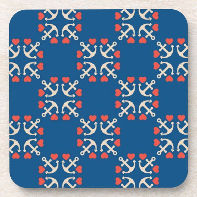 Posavasos Modelo del ancla y del corazón (Frente)