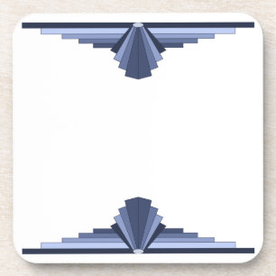 Posavasos Modelo del art déco en Gris-Azules