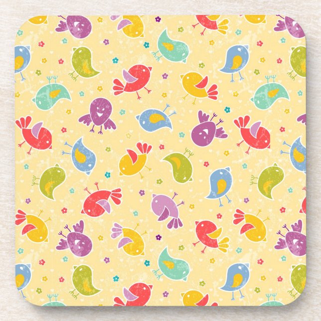 Posavasos Modelo del bebé con los pájaros lindos (Frente)