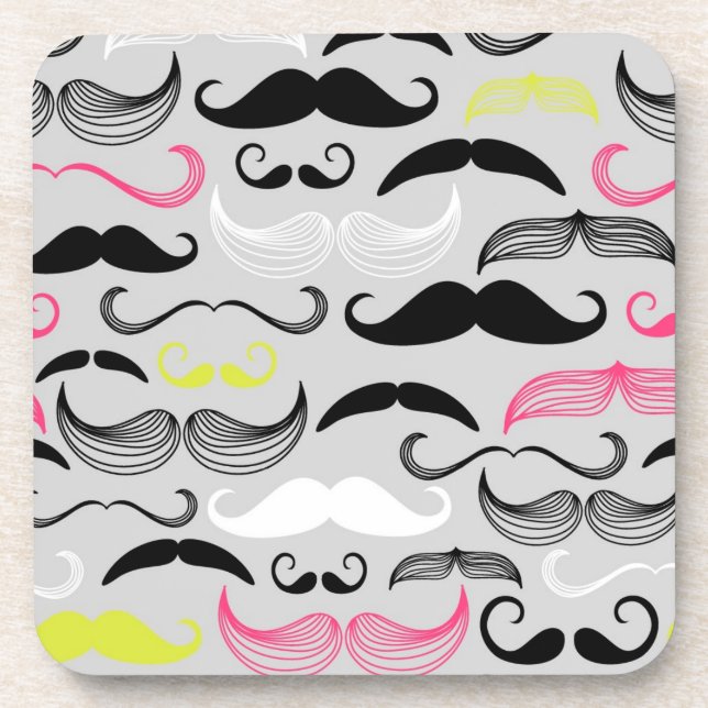 Posavasos Modelo del bigote, estilo retro (Frente)