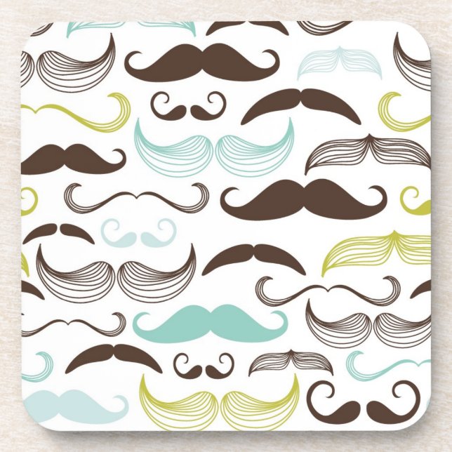 Posavasos Modelo del bigote, estilo retro 2 (Frente)