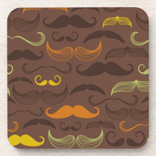 Posavasos Modelo del bigote, estilo retro 5 (Frente)