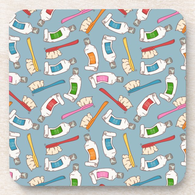 Posavasos Modelo del cepillo de dientes y de la crema dental (Frente)
