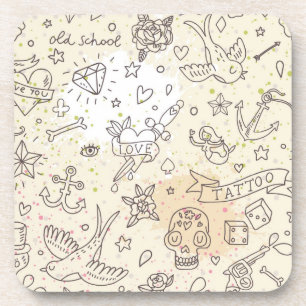 Posavasos Modelo del concepto del tatuaje