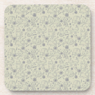 Posavasos Modelo del dibujo animado con los gatos divertidos