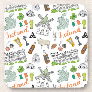 Posavasos Modelo del Doodle del bosquejo de Irlanda