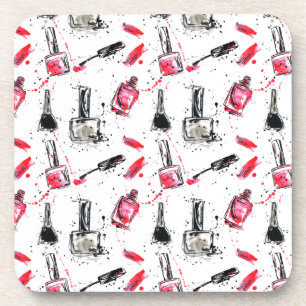 Posavasos Modelo del esmalte de uñas de la acuarela