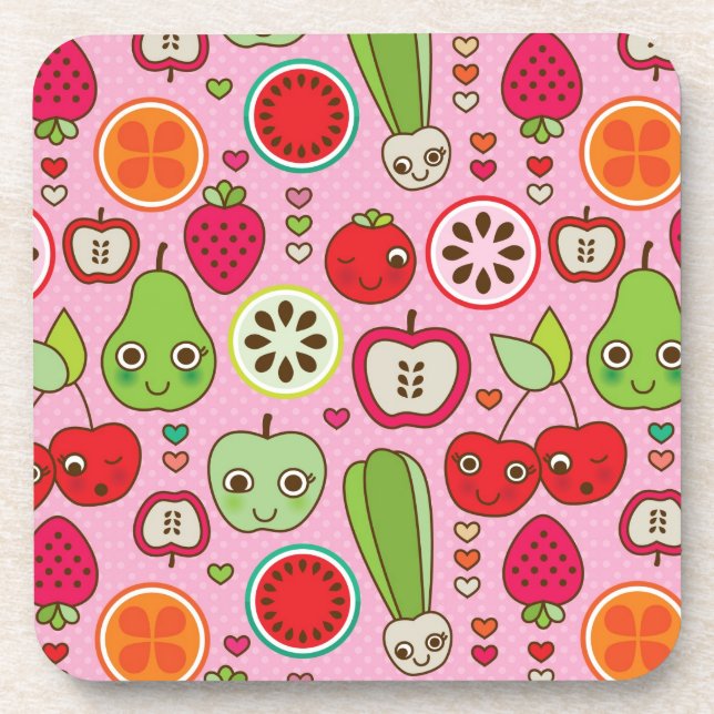 Posavasos modelo del ilustracion de la cocina de la fruta (Frente)