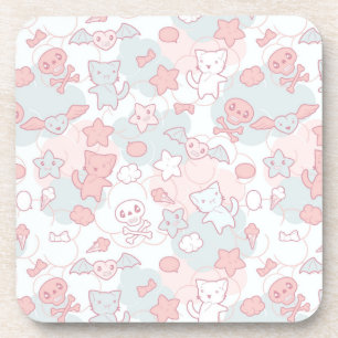 Posavasos modelo del kawaii con doodle