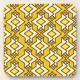 Posavasos Modelo del papel pintado del art déco, oro de la