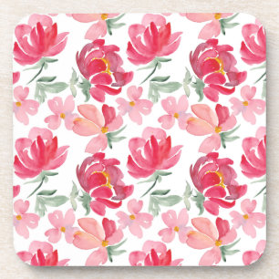 Posavasos Modelo del Peony de la acuarela
