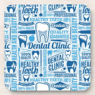 Posavasos Modelo dental azul de la clínica