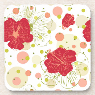 Posavasos Modelo dibujado mano del hibisco