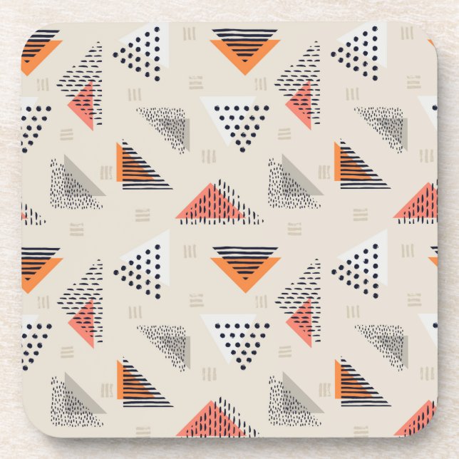 Posavasos Modelo dibujado mano geométrica del triángulo (Frente)