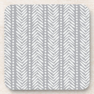 Posavasos Modelo dibujado mano gris de Chevron