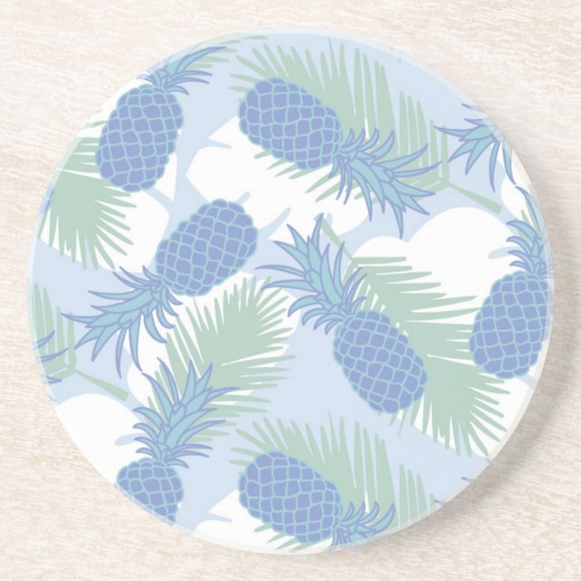 Posavasos Modelo en colores pastel tropical de la piña (Frente)