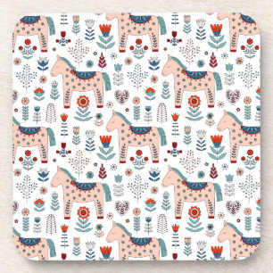 Posavasos Modelo escandinavo del arte popular del caballo