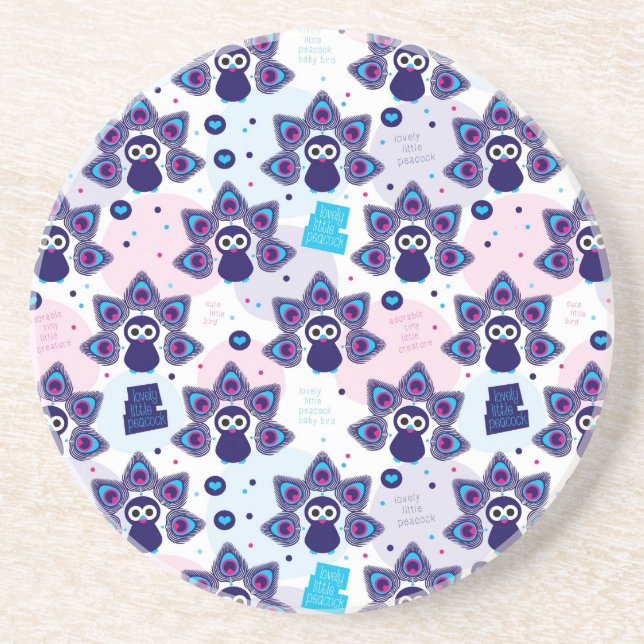 Posavasos modelo exótico del pavo real de la India (Frente)