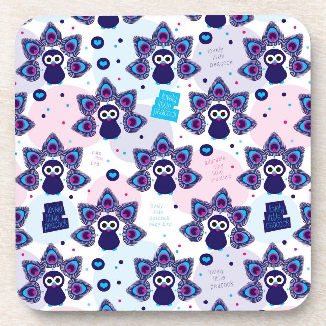 Posavasos modelo exótico del pavo real de la India (Frente)