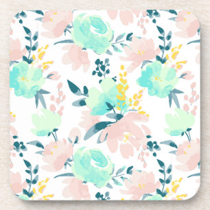 Posavasos Modelo floral de la acuarela