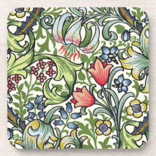 Posavasos Modelo floral de la zaraza del lirio de oro de