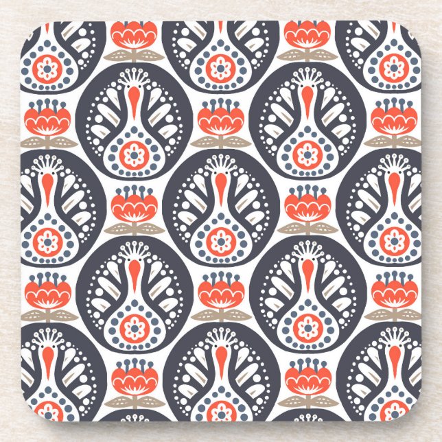 Posavasos Modelo floral del arte popular de Turquía (Frente)