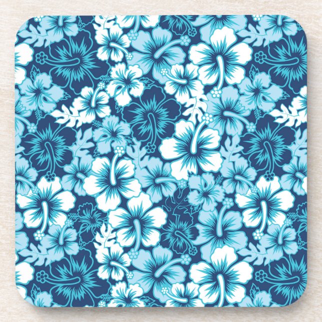 Posavasos Modelo floral del hibisco de la resaca (Frente)