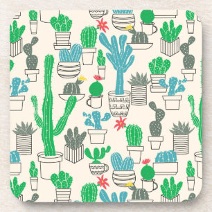 Posavasos Modelo floral natural lindo de los cactus