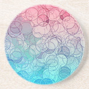 Posavasos Modelo geométrico del extracto rosado azul del