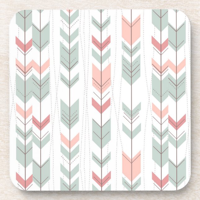 Posavasos Modelo geométrico en estilo retro (Frente)