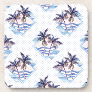 Posavasos Modelo geométrico púrpura de la palmera de la