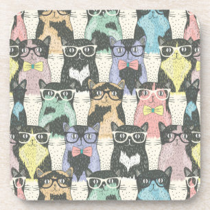 Posavasos Modelo lindo de los gatos del inconformista