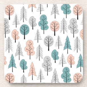 Posavasos Modelo lindo del bosque del Doodle