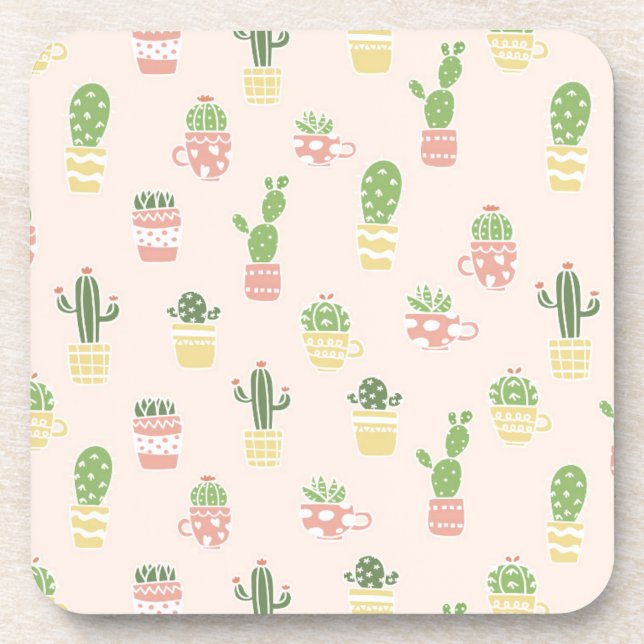 Posavasos Modelo lindo del cactus (Frente)