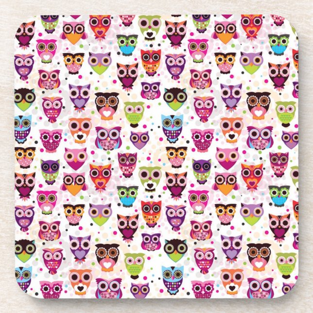 Posavasos Modelo lindo del fondo del búho para los niños (Frente)