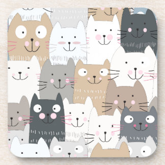 Posavasos Modelo lindo del gris azul del gato del gatito del